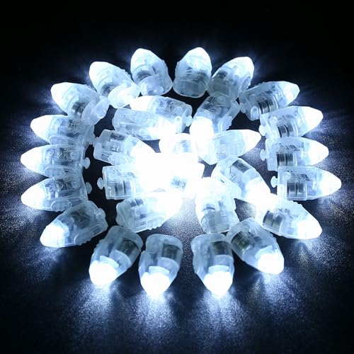 Image of LIHAO 30PCS Mini LED Lights, LED Balloon Light Up Balloons for Party Decorations, Party Lights for Paper Lanterns Birthday Party Wedding Bedroom Halloween Christmas Decoration - White