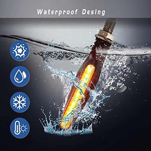 Image of Motorcycle Blinkers Indicator Turn Signal Amber Flowing Sequential Universal Lamp (Pack of 2)