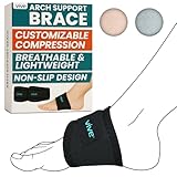 Vive Arch Support Brace (Pair) - Plantar Fasciitis Gel Strap for Men, Woman - Orthotic Compression Support Wrap Aids Foot Pain, High Arches, Flat Feet, Heel Fatigue - Insert for Under Socks and Shoes