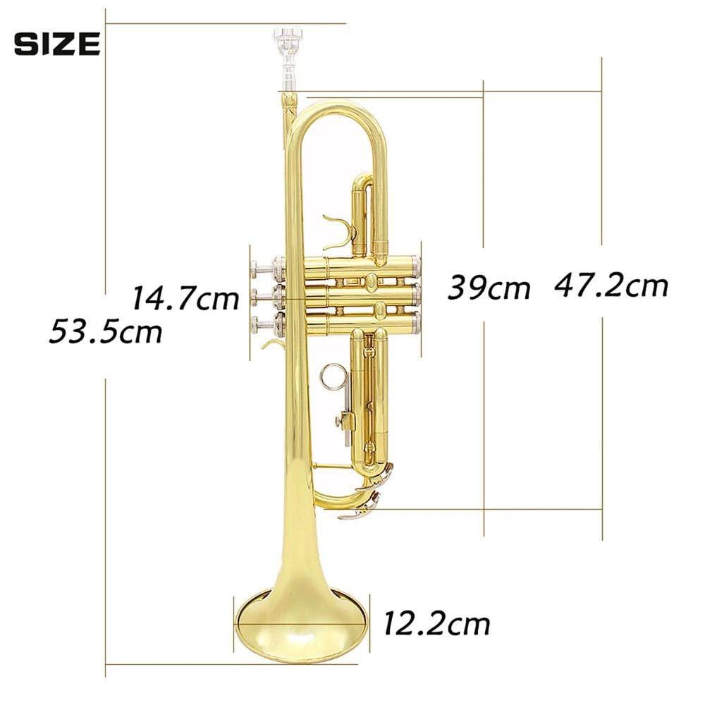 Trąbki Profesjonalna Muzyczna Trąbka Bb B Flat Brass MateriałRękawiczki Do Instrumentów Etui Na Pasek(Phosphatecopper)