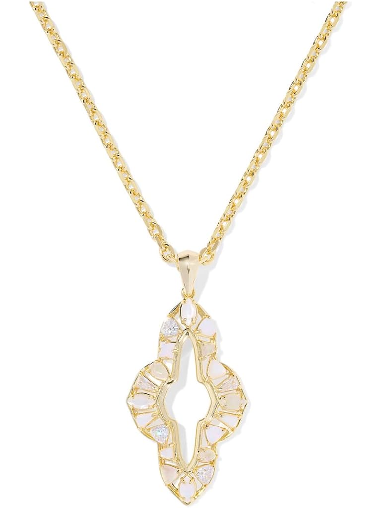 Neutral Kendra Scott Abbie Crystal Long Pendant Necklace