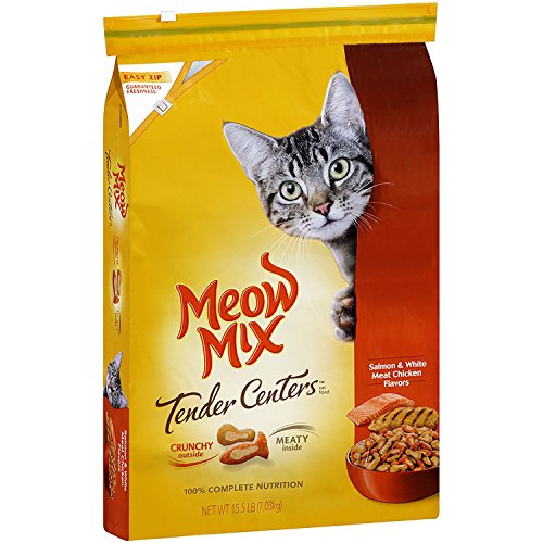 Meow Mix Tender Centers Salmon & Chicken Flavors with Vitality Bursts Dry Cat Food, 15.5 lb
