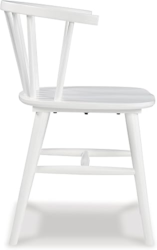 Miniatura 5 de Signature Design by Ashley Grannen - Silla de comedor moderna con respaldo de eje de 18 pulgadas, 2 unidades, color blanco