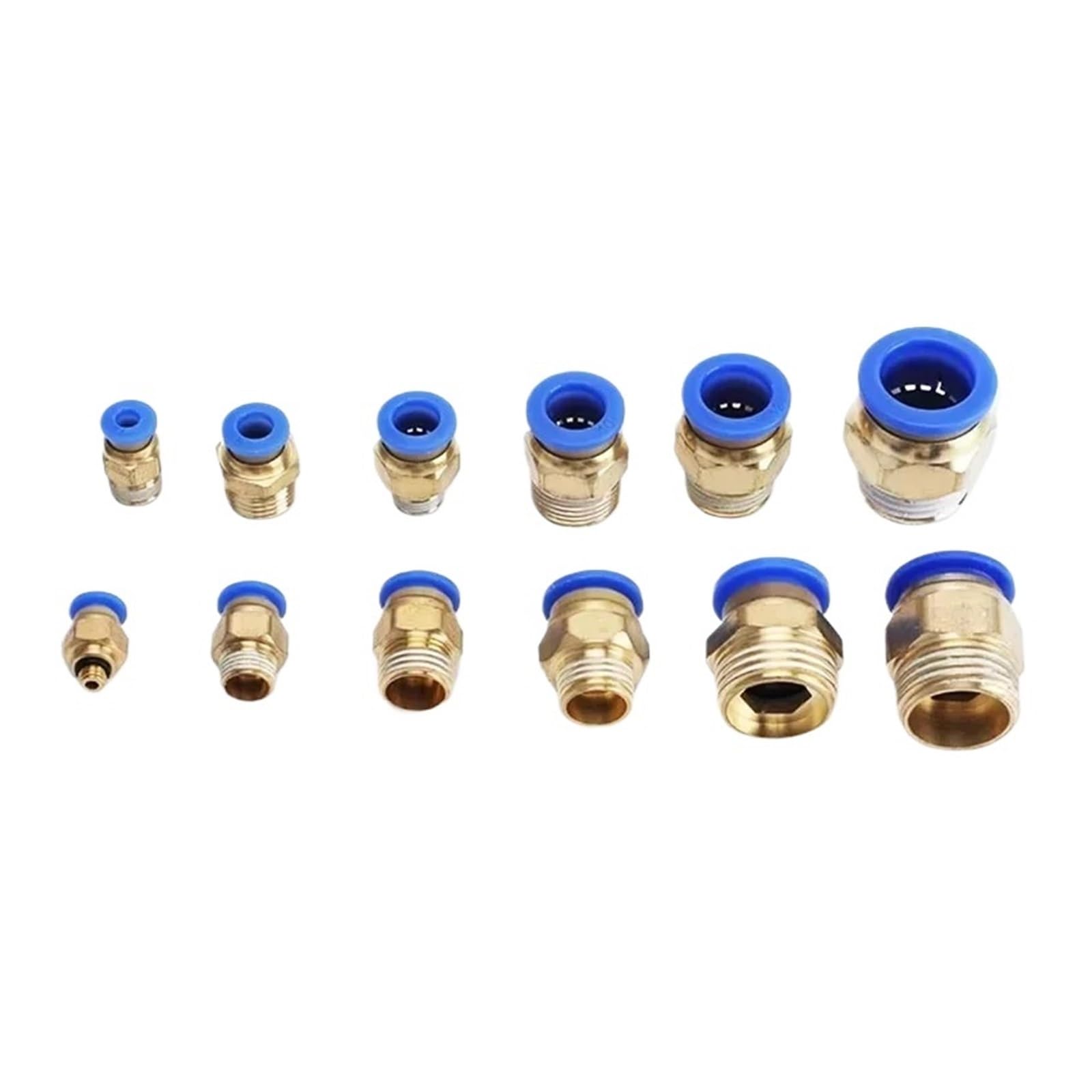 Luftgelenkverbinder, 4 mm, 6 mm, 8 mm, 10 mm, 12 mm, Schlauch, pneumatische Armaturen, 1/4 1/8 Zoll (1/4 Zoll), Schnellspannkupplungen (ein Set (134 Stück), 1 Box)