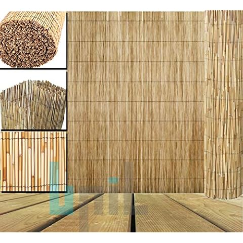 Reed Fence Natural Garden Peeled Reed Screening Roll Privacy Border Wind/Sun Fencing (Size 1.5x4m) Cover