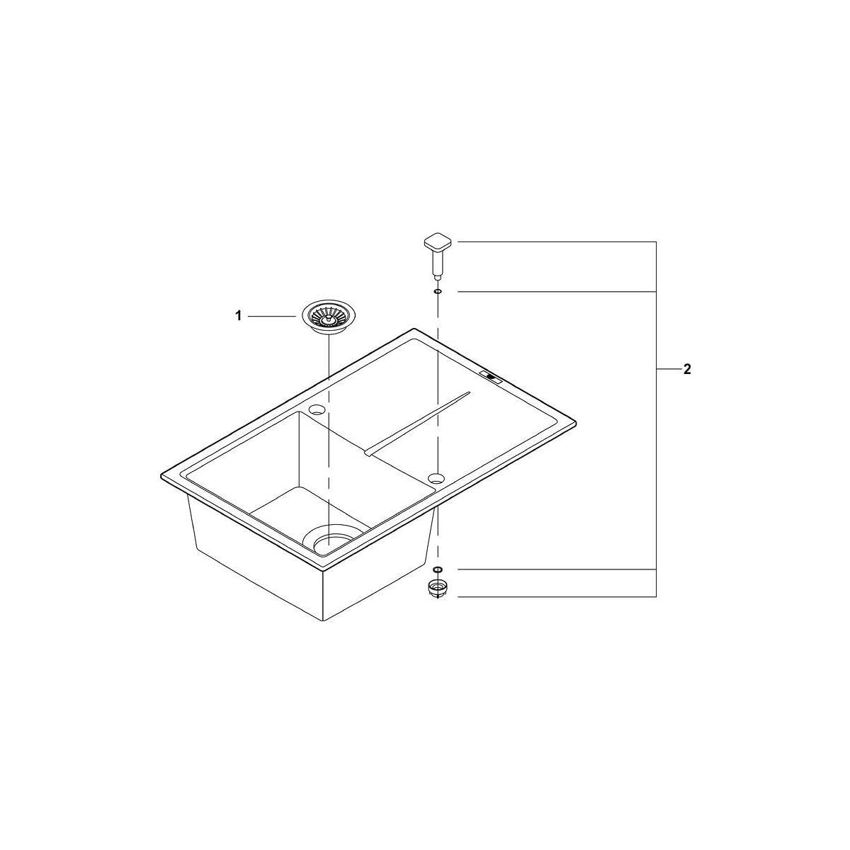 Grohe K400 Kompositspüle mit Abtropffläche granit schwarz 31639AP0 78 x 50 cm