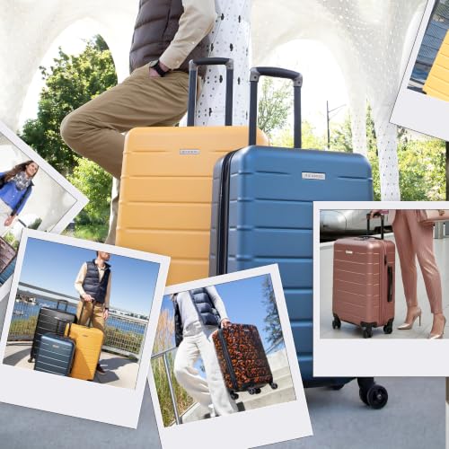 Image of Ricardo Beverly Hills Cambria Hardside Luggage | Stylish Suitcase with Wheels for Effortless Travel, Expandable and Secure TSA-Locked Packing, 24-inch Medium Checked, Rose Champagne