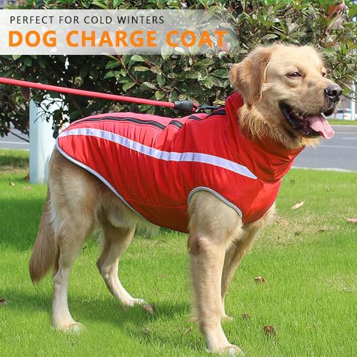 Voarge Waterproof Dog Coat Winter Warm Jacket, Dogs Pet Fleece Vest with Smooth Zipper - Image 2