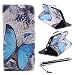 iPhone 6 Case, iPhone 6s 4.7" Case, Speedtek Butterfly Pattern Premium PU Leather Wallet Flip Protective Skin Case with Magnetic Closure for Apple iPhone 6/6s 4.7" (with Credit Card/ID Card Slot)