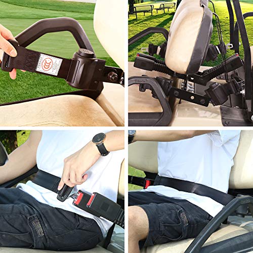 10L0L 4Pcs Universal Retractable Golf Cart Seat Belt Kit With Bracket For Ezgo, Yamaha, Club Car #TOP4