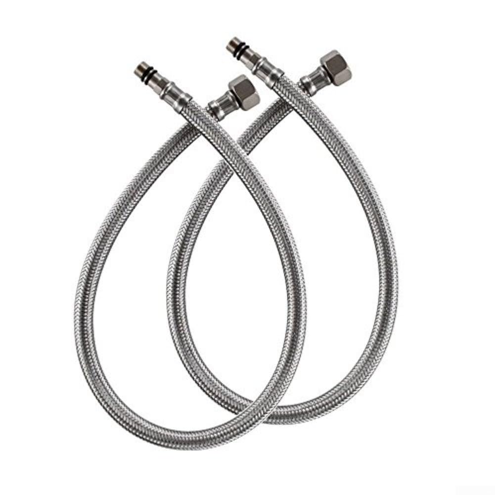 Tuyau d'alimentation en Acier Inoxydable pour Robinet, Compatible avec Les filetages américains Standard 3/8 et M10, 1,5 mètre (59 Pouces), Flexible, pour évier de Cuisine, Robinet