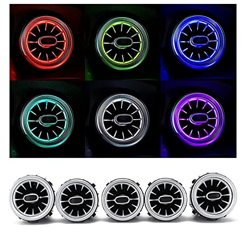 Kit Luci Ambientali LED per Bocchette D'aria Turbina 5pcs, 64 Colori per C GLC W205 2019-2021