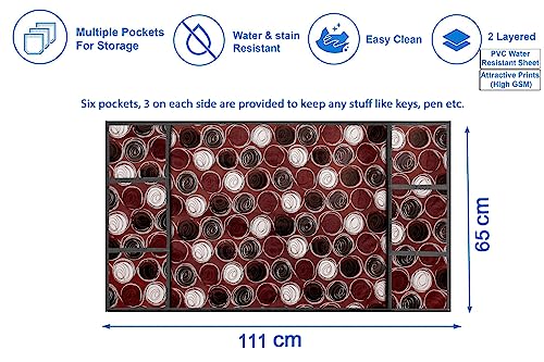 Image of Stylista Refridgerator top Cover Suitable for Samsung RR20A181BU8 /HL, 192 Liter Fridge, Dimension (WXD) 65x111 CM, Abstract Pattern Maroon