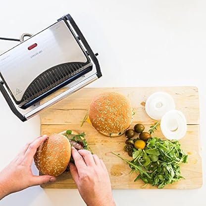 Cecotec Rock´n Grill- elektrischer Grill, klappbar, RockStone-Beschichtung, max. Antihaftung, Cold Touch-Griff, 23 x 14,5 cm,700 W,rostfreie Stahlverarbeitung. – Bild 7