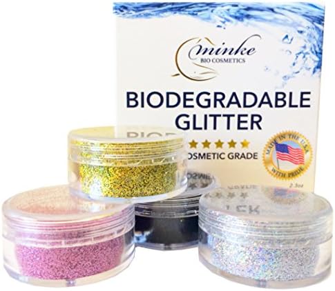 100% BIODEGRADABLE Cosmetic Grade Body Glitter | Chunky Silver Makeup on Amazon | Fine Rose Pink | Natural glitter for DIY Soaps, Bath