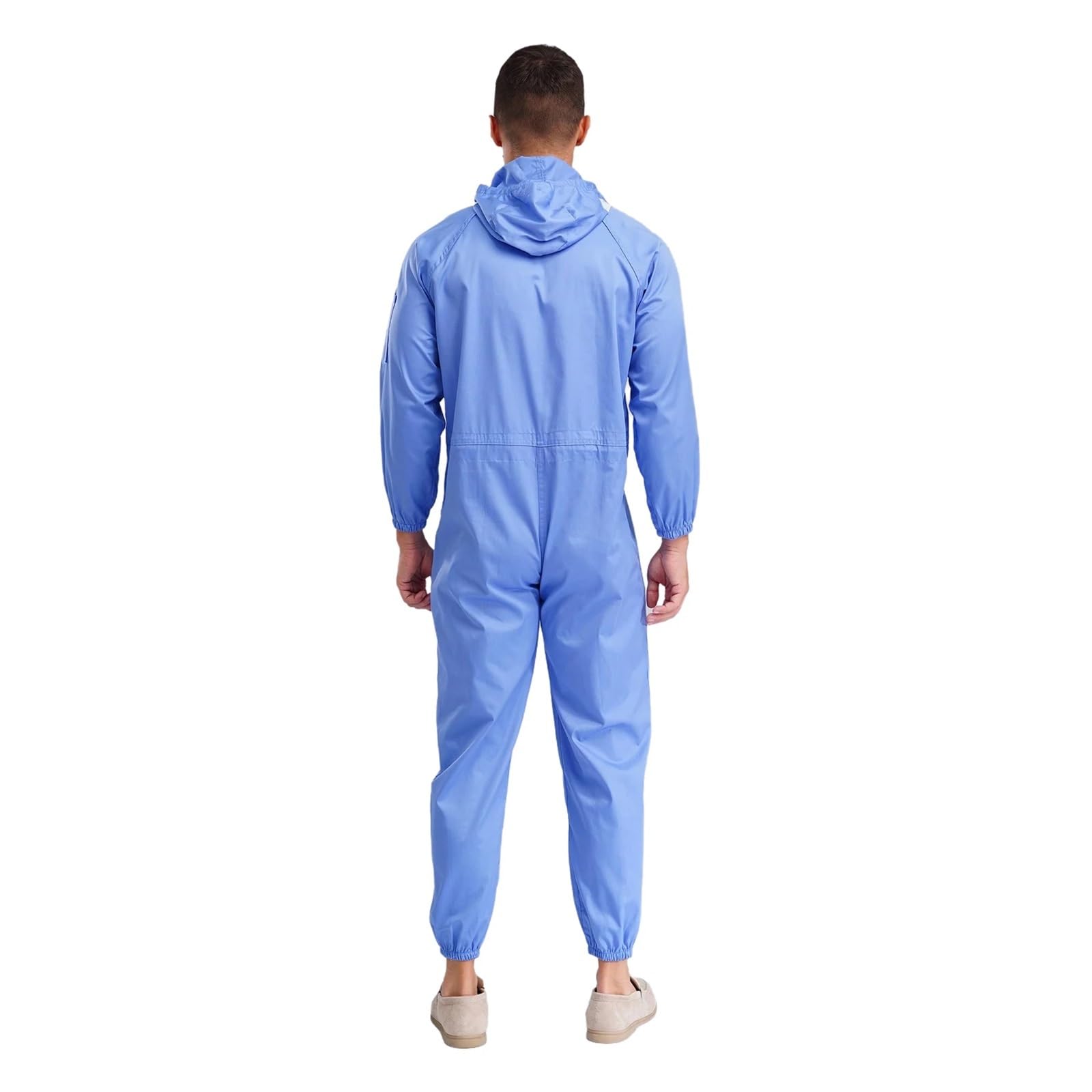 Tuta protettiva da uomo con cappuccio e cerniera, tuta intera, lavoro in fabbrica alimentare, for verniciatura a spruzzo, abiti for la pulizia per Officine e Magazzini Meccanici(3XL)