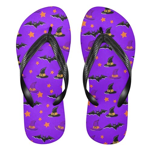 Burbuja Bats Hats Stars Flip Flops for Women Men, Soft Thong Sandals Rubber Slippers for Pool Beach Essentials
