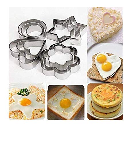 S.Han Stainless Steel Cookie Cutter Mould Set of 12Pcs Star,Circle,Heart Flowers Shape Cake Decoration Tool