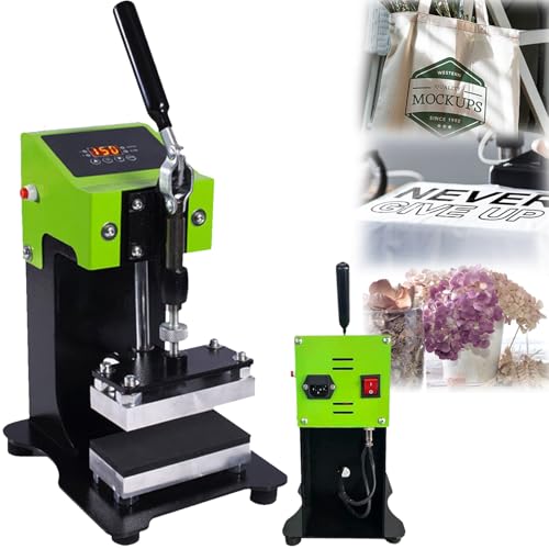 Presse à Chaud Pour Colophane, 600W Presse à Chaud Manuelle 1 Tonne Presse à Chaud Portable 6X12cm Double Plaque Chauffante ContrôLeur Intelligent Pour...