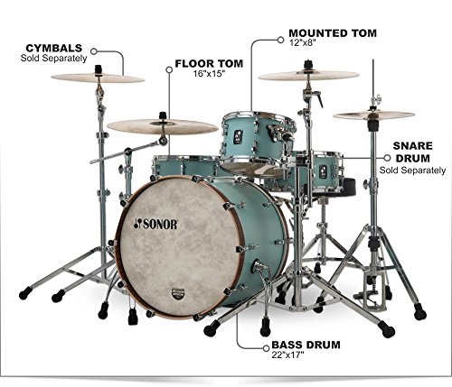 Sonor Sq1 3-Piece Shell Pack With 22 In. Bass Drum Cruiser Blue #TOP1
