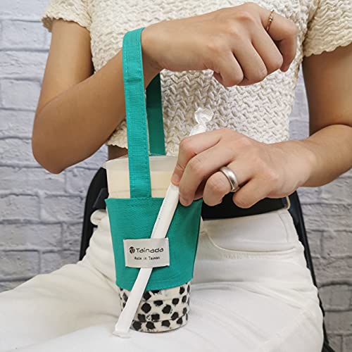 Image of Hands-Free Coffee & Boba Cup Carrier Strap & Straw Loop (2 Pcs Set) (Teal)