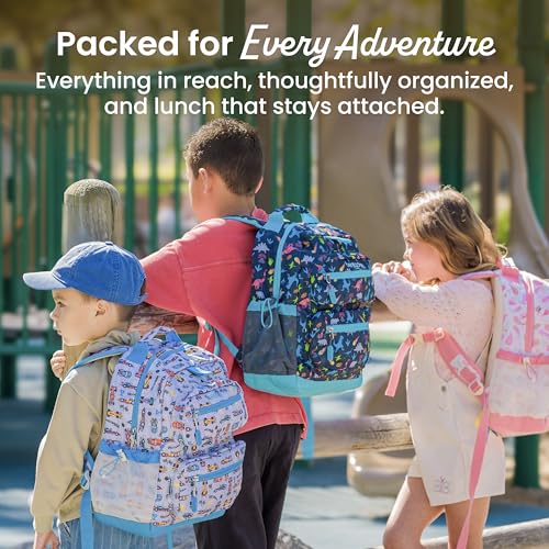 Image of Bentgo Kids Print Backpack - Lightweight 14 inch Backpack for School, Travel & Daycare, Ideal for Ages 4+, Durable & Water-Resistant, Roomy Interior, & Loop for Lunch Bag (NEW Blooming Floral)