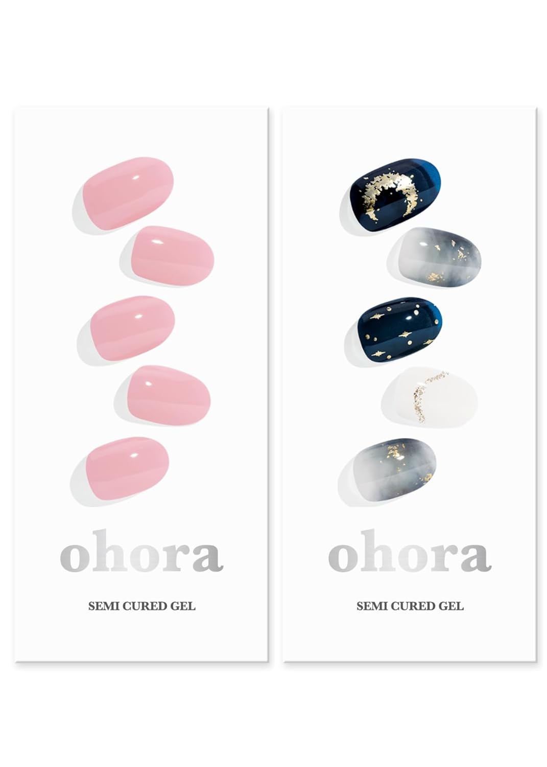 ohora Semi Cured Gel Nail Set of 2 (N Cream Pink & N Moonlight) - Professional Salon-Quality Nail Care