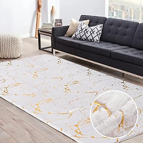 Btargot Soft Metallic Nursery for Princess Prince Castle Play Modern Colorful Abstract Area Rugs Anti-Skid Fluffy Rectangular Plush Velvet Home Decorative Carpet Throw Rug(White 58ft) Cover