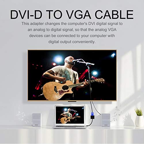 Cabo conversor adaptador ativo Full HD 1080p DVI-D para VGA, 24 + 1 pino macho para monitor de 15 pi