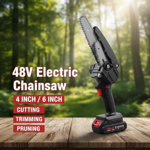 Image of Lapras 𝟏𝟓-𝐘𝐞𝐚𝐫 𝐋𝐨𝐧𝐠-𝐋𝐢𝐟𝐞 𝐖𝐚𝐫𝐫𝐚𝐧𝐭𝐲 Mini Electric Chainsaw, Cordless Chainsaw with Dual Battery, Portable Wood Cutting Machine, Handheld Power Saw for Gardening Tree Cutting