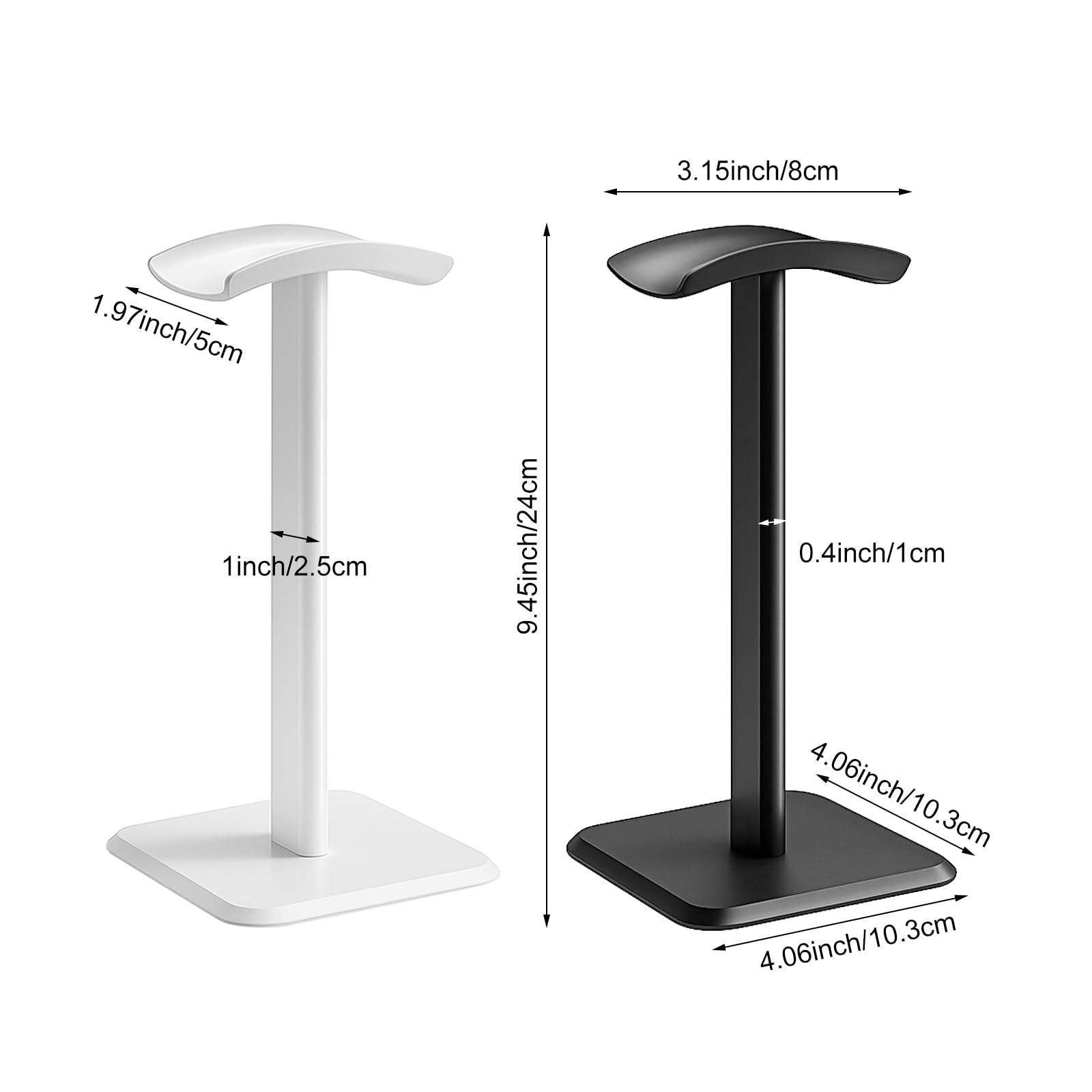 APOMOONS Uchwyt na słuchawki, stojak na słuchawki Bluetooth, uniwersalny, z obciążoną podstawą + rurką aluminiową, stabilny, dla słuchawek do gier i biura