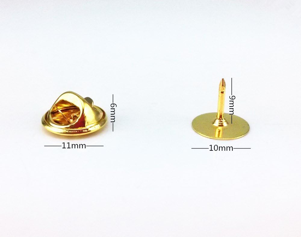yueton Pack of 50 Sets Tie Tacks Blank Pins with Clutch Back (Gold) : Office Products