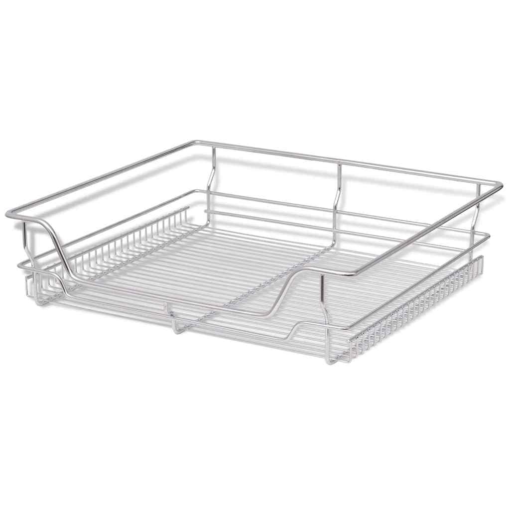 Cestelli a Rete Scorrevoli 2 pz Argento 600 mm