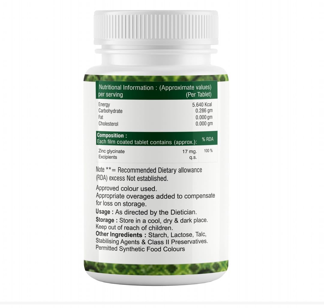 Zinc Glycinate Tablets | AYUR ACTIVE | Immunity Booster Tablet For Men And Women 1