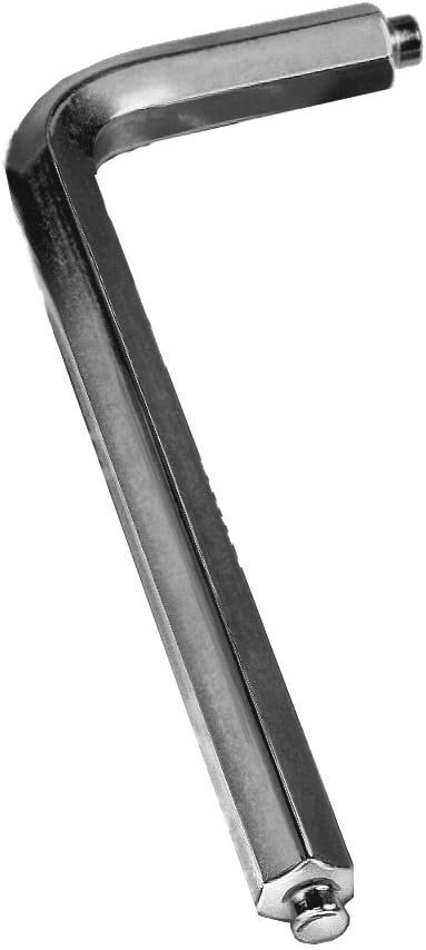 JW Winco A45419 Version D Nickel Plated Chrome-Vandium Steel Hexagon Key with Pilot for Screws, 8mm Drive, 108mm Length x 44mm Width