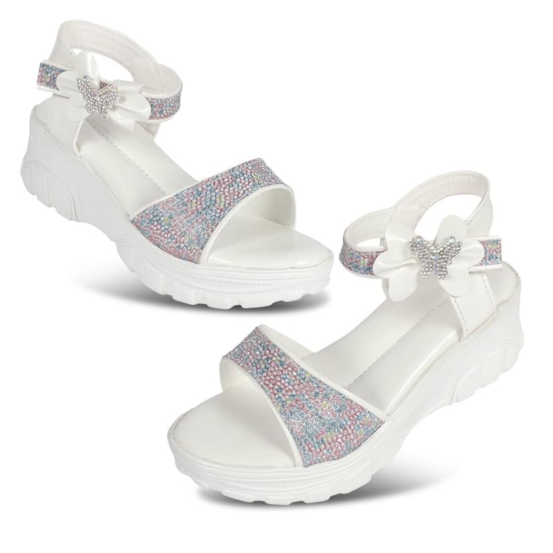 MUKUNDA FOOTWEAR Girls Stylish Special Occasion Trendy Ankle Strap, Lightweight Fashionable Sandals for Kids (B0DDXZSLKH) Amazon Price History, Amazon Price Tracker