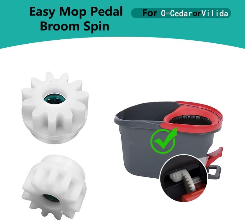 Miniatura 2 de 3 piezas de repuesto de escoba de pedal de trapeador fácil para Vilida, para mopa de rotación O-Cedar, rodamiento de embrague unidireccional,