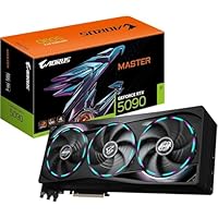 POHNUI GIGABYTE AORUS GeForce RTX 5090 Master 32G Graphics Card, WINDFORCE Cooling System, 32GB 512-bit GDDR7, GV-N5090AORUS M-32GD Video Card