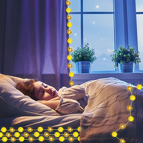 Guirnalda solar Qivine girasol 30 LEDs 10 pies miniatura 5