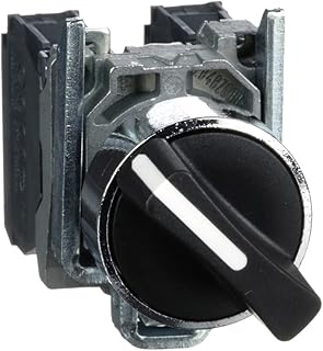 Schneider Electric Harmony XB4 - Selector Switch, Metal, 2 Positions, Stays Put, Standard Handle, 1NO + 1NC, 22mm Mount, XB4BD25, Black