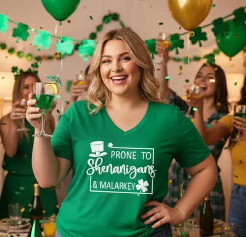 Image of ForHailey Women's Plus Size Short Sleeve Tee Shirt V Neck Basic Ladies Loose Fit T Shirt 1X-5X