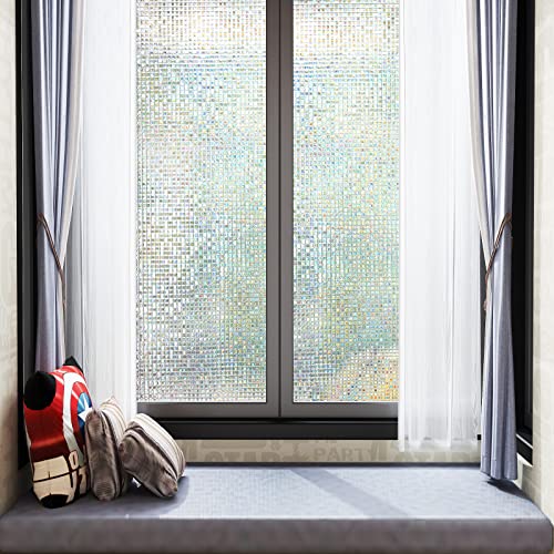 Image of CottonColors Window Film 35.4x118.1 Inches Ecology Non Toxic Static Decoration for Uv Rejection Heat Control Energy Saving Privacy Glass Stickers
