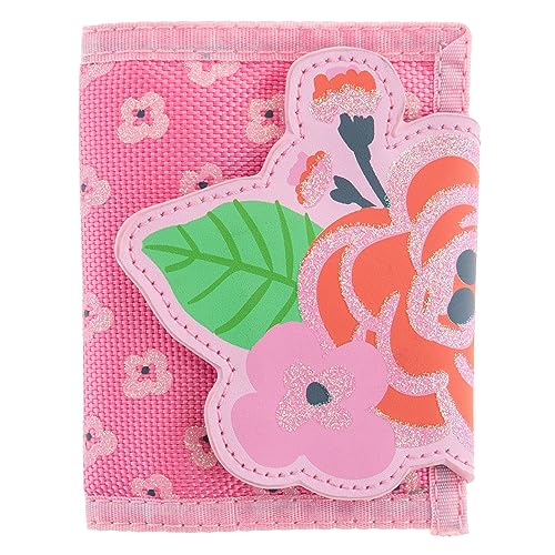 Image of Stephen Joseph, Kids Wallet, Tri-Fold Bi-Fold Wallet for Boys & Girls with Zipper Coin Pocket, Durable Polyester Small Wallet for Kids, Cute Designs for School & Travel, Floral