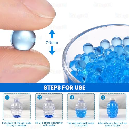 Image of Kidology Electric Gel Ball Blaster Toy Gun| High-Speed Water Gel Shooter with Rechargeable Battery & Protective Goggles | 80 Ft Range Outdoor Target Shooting Game for Adults (14+ Year) - Blue