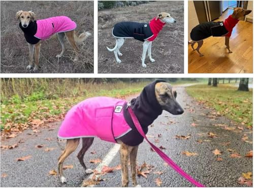 Windhunde-Wintermantel, Salukis Pullover, Whippet, Windhundjacke, wasserdicht, Hunde-Wintermantel für Whippet, wasserdichter Hunderegenmantel, Lurcher-Mäntel, Salukis-Mäntel (Schwarz, S)