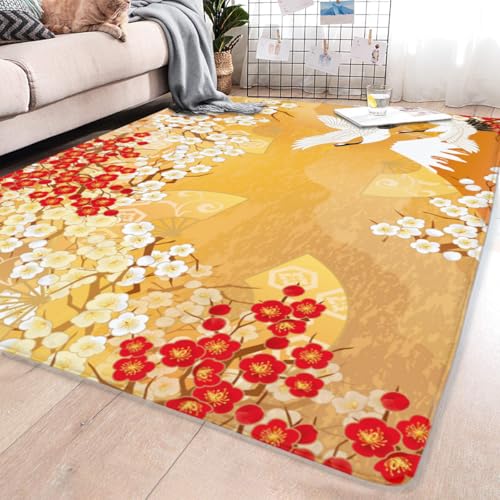 もみじ柄 秋 和風 ラグ ラグマット 段通 絨毯169.5×241cm ベージュ もみじ柄 秋 和風 ラグ ラグマット 段通 絨毯169.5×241cm ベージュ