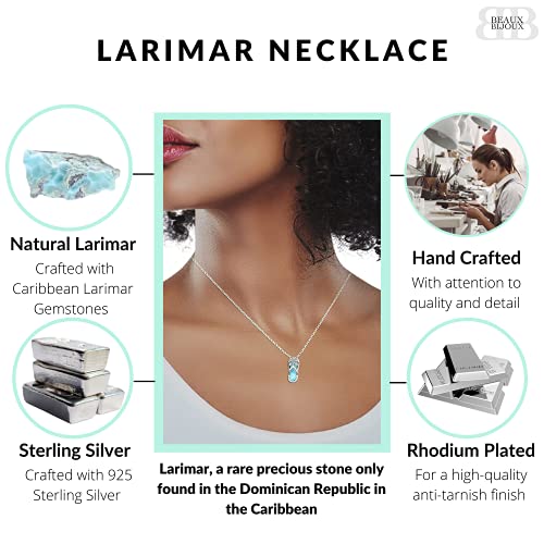 Sterling Silver Natural Larimar Flip-Flop with Palm Tree Pendant with 18" Chain3