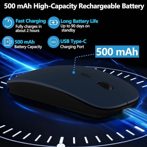 Kenvala Wireless Mouse for MacBook & iPad, Anti-Sleep Activity Mode, Blue — view 4