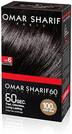 Omar Sharif Speedy Hair Color #6 Natural Brown Hair Dye Ammonia Free No Odor Covers Gray Hair in Just 60 Seconds
