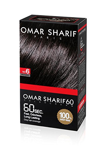 Omar Sharif Speedy Hair Color #6 Natural Brown Hair Dye Ammonia Free No Odor Covers Gray Hair In Just 60 Seconds #TOP2